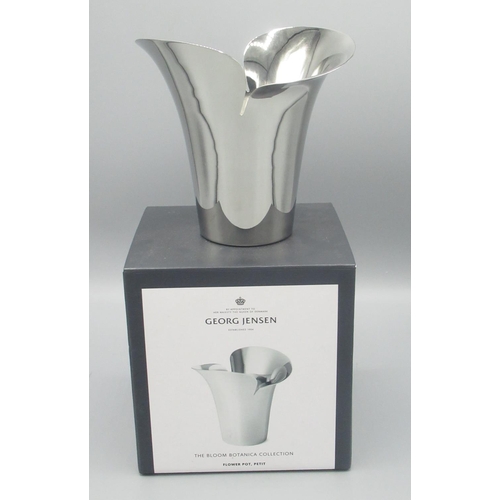 67 - Georg Jensen - The Bloom Botanica Collection, Flower Pot Petit, stainless steel, boxed H12cm