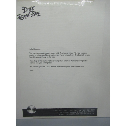 302 - Flying Lotus 'You're Dead' 1 of 10 test pressing copies, with letter from The Drift Record Shop and ... 