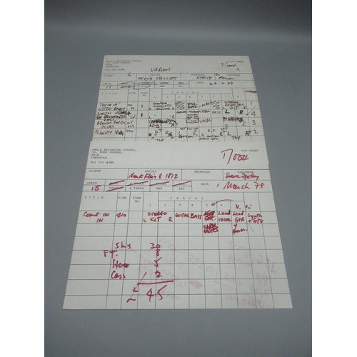 338 - Ampex 406 audio reel, with multiple log sheets from Smile Recording Studio