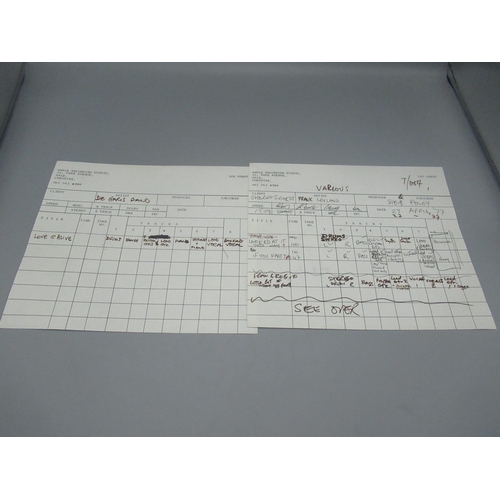 338 - Ampex 406 audio reel, with multiple log sheets from Smile Recording Studio