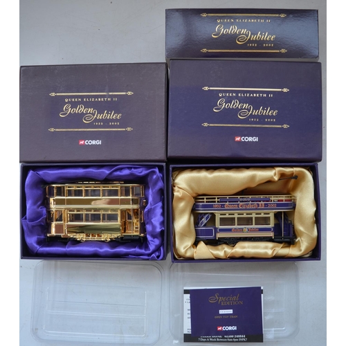 1511 - Collection of diecast model trams from Corgi and Atlas Editions, boxed and mostly as new including l... 