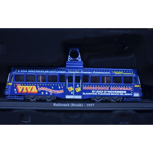 1512 - Thirty boxed Atlas Editions limited edition static model trams, (plastic, attached to bases) and 2 u... 