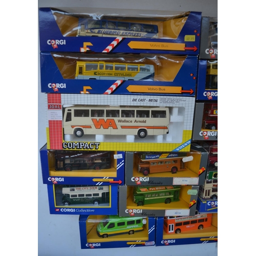 1514 - Twenty nine boxed diecast bus and van models from Corgi and Joal. Include 3 Corgi AEC Regent Sheffie... 