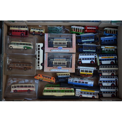 1517 - Collection of model buses, aircraft, military vehicles etc, mostly diecast to include boxed and unbo... 