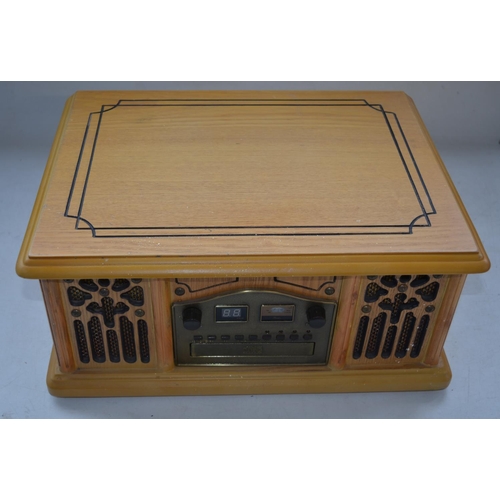 1504 - Technovation vintage style modern record player with cassette, CD and radio and a Sony WM-FX277 AVLS... 