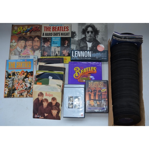 1505 - Collection of Beatles and band members vinyl record singles and LPs to include The White Album (No 0... 