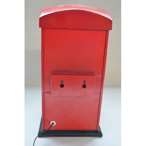 1525 - Small replica telephone box with corded phone, W19.5xD18.8xH38cm