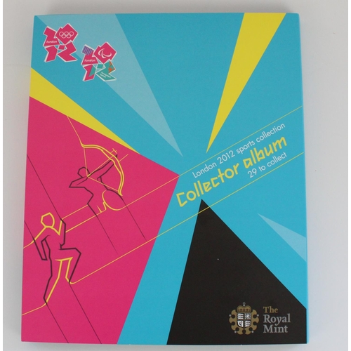 1500 - Royal Mint London Olympics 2012 50p sports collection, complete in folding card binder with finisher