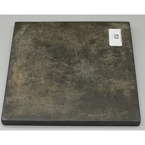 53 - Dom Joly Collection - Grand Tour specimen marble square desk weight, H20cm W20cm