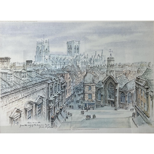 63 - Alfred Gill (British 1897-1981): 'York Minster from the roof of The Mansion House', ltd. ed of 850 A... 