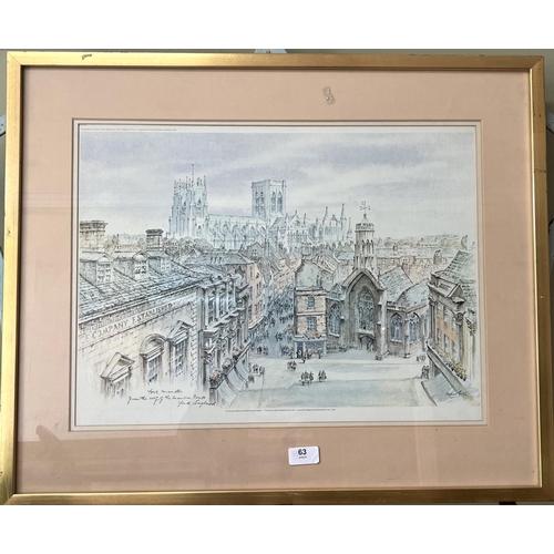 63 - Alfred Gill (British 1897-1981): 'York Minster from the roof of The Mansion House', ltd. ed of 850 A... 