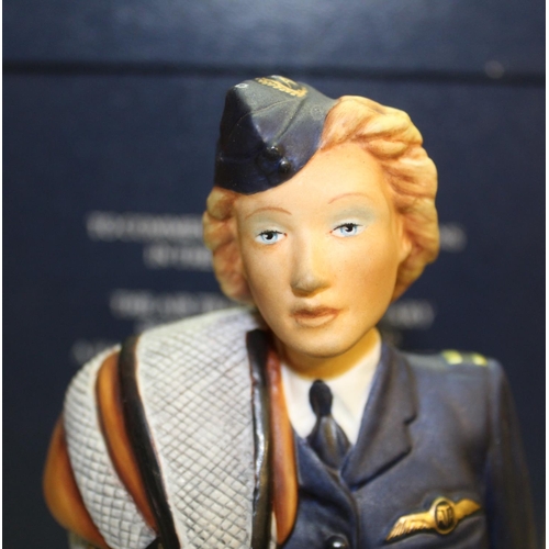 1064 - ASHMOR. Hand painted figure representing a female pilot of the AIR TRANSPORT AUXILIARY. H26cm. In or... 