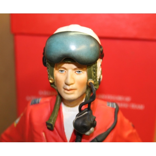 1066 - ASHMOR. Hand painted figure representing a pilot of the Red Arrows Aerobatic Team. H28cm. In origina... 