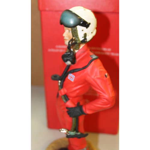 1066 - ASHMOR. Hand painted figure representing a pilot of the Red Arrows Aerobatic Team. H28cm. In origina... 