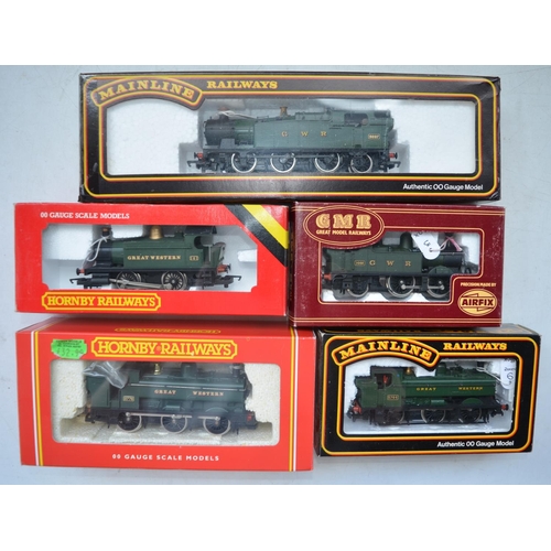 85 - Five boxed OO gauge GWR electric tank engine train models to include Hornby R077 0-4-0 and R 760  Cl... 