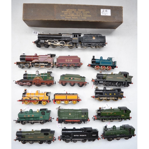 87 - Collection of OO gauge electric train models to include early Graham Farish, Tri-Ang and metal kit b... 