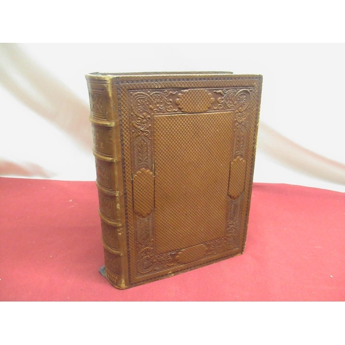 383 - The Holy Bible by the Rev. John Brown, William Mackenzie, full leather binding, gilt work, 5 raised ... 