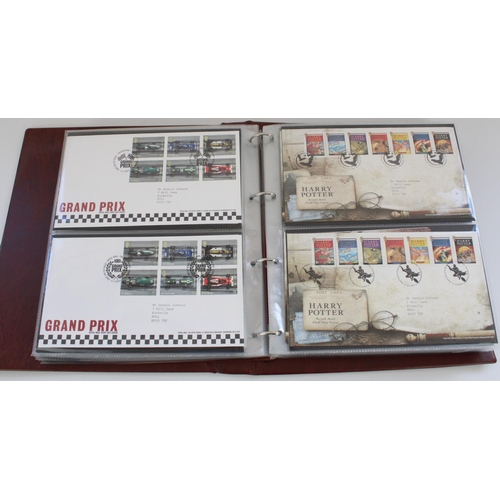 602 - Three folders of FDCs with some included Royal Mail Mint stamp presentation packs