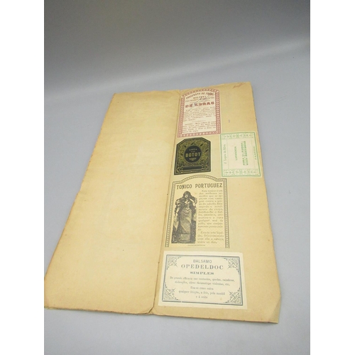 659 - Book 1 of 6, Record of labels used by Pharmacies in Portugal from 1890-1912, a complete visual recor... 