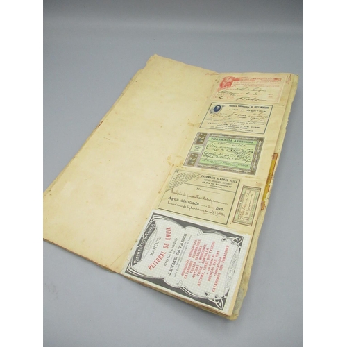 660 - Book 2 of 6, Record of labels used by Pharmacies in Portugal from 1890-1912, a complete visual recor... 