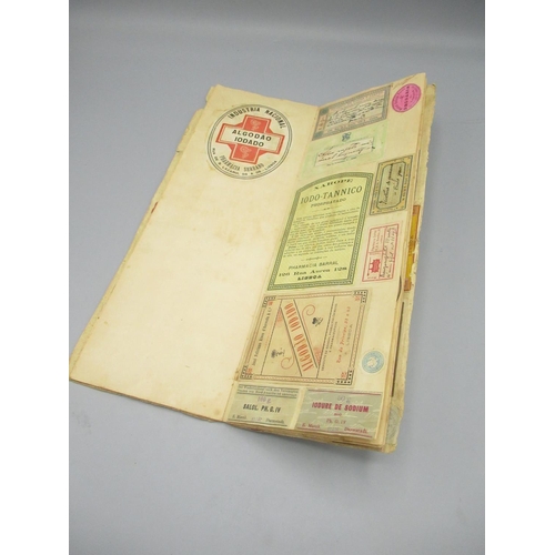 660 - Book 2 of 6, Record of labels used by Pharmacies in Portugal from 1890-1912, a complete visual recor... 