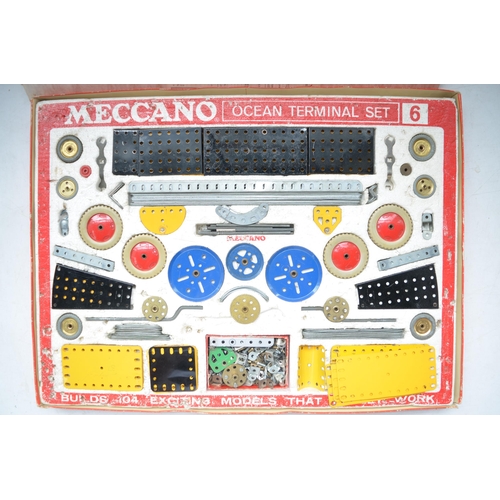 121 - Vintage Meccano Ocean Terminal Set (no instructions), another unboxed Meccano set with boxed gear se... 