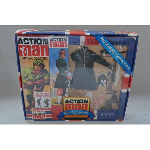 128 - Action Man Argyll & Sutherland Highlanders 40th Anniversary boxed set, contents mint, accessories se... 