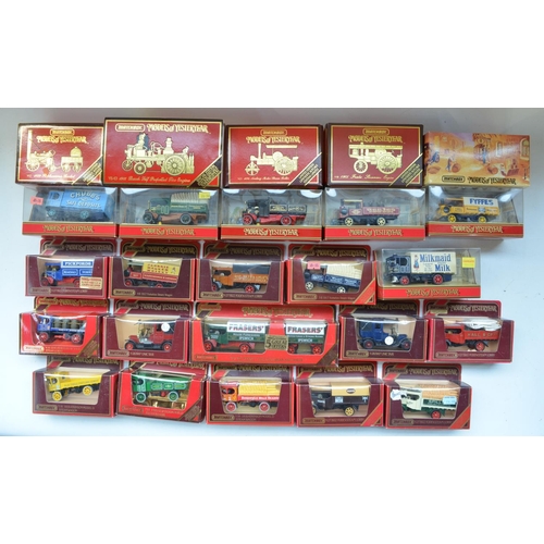 181 - Matchbox models of Yesteryear vehicles, all boxed, including 1905 Fowler Showman's engine, 1905 Busc... 