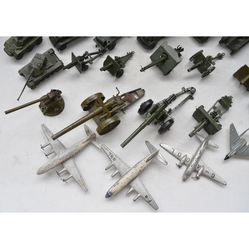 146 - Collection of vintage diecast military vehicles and aircraft models by Dinky, Lone Star, Crescent To... 