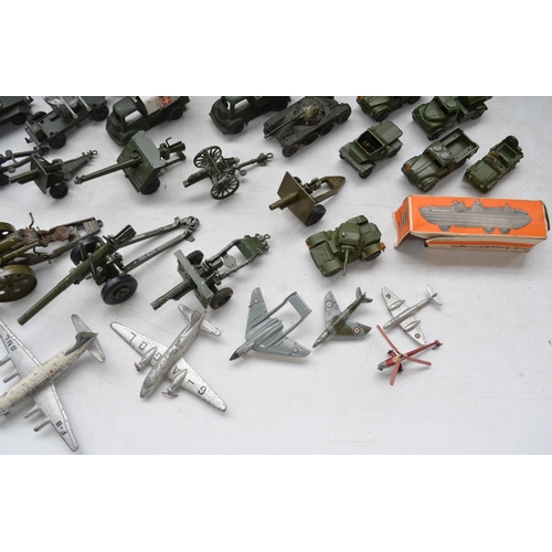 146 - Collection of vintage diecast military vehicles and aircraft models by Dinky, Lone Star, Crescent To... 