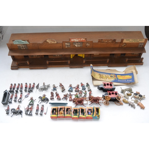 148 - Collection of vintage lead soldier, cowboys and Indians and animal figures from Britain's, Timpo etc... 