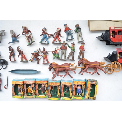 148 - Collection of vintage lead soldier, cowboys and Indians and animal figures from Britain's, Timpo etc... 