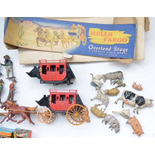 148 - Collection of vintage lead soldier, cowboys and Indians and animal figures from Britain's, Timpo etc... 