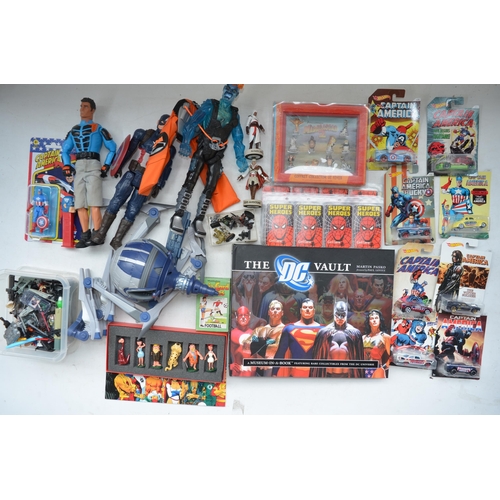 149 - Mixed lot to include super hero action figures, Flintstones and Madagascar figure sets, The DC Vault... 