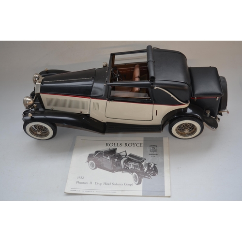 158 - Built Pocher Models 1/8 scale Rolls Royce Phantom II Drop Head Sedanca Coupe (1932) mixed media mode... 