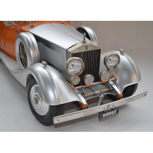 159 - Built Pocher Models 1/8 scale Rolls Royce Torpedo Cabriolet Phantom II mixed media model with origin... 