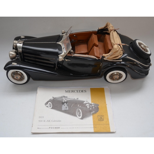 161 - Built Pocher Models 1/8 scale Mercedes Benz 1935 500 -AK Cabriolet mixed media model with original i... 