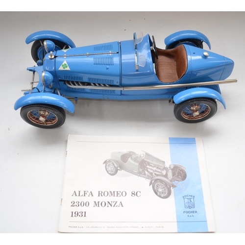 165 - Built Pocher Models 1/8 scale Alfa Romeo 8C 2300 Monza 1931 mixed media model with original instruct... 