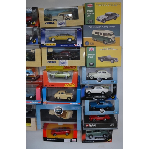 180 - Collection of boxed diecast 1/43 scale model vehicles, Oxford Diecast, Corgi, New Ray, Solido, Carar... 