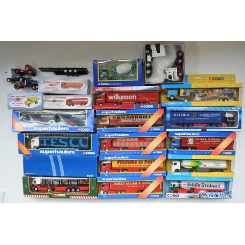 182 - Collection of diecast model trucks to include Corgi 1/64 scale Superhaulers and other truck models, ... 