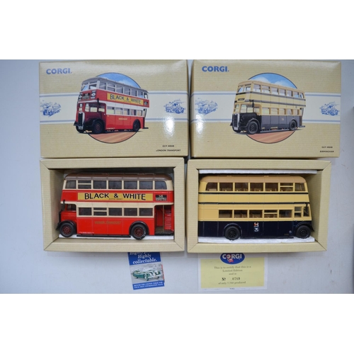 184 - Collection of diecast model buses, trucks and fire engines, various manufacturers and scales to incl... 