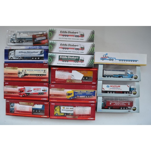 185 - Fifteen 1/76 scale diecast truck models to include Corgi Roadscene, Atlas Editions and Oxford includ... 