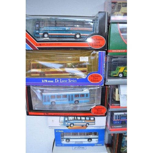 188 - Collection of mostly 1/76 scale bus and coach models to include EFE, Corgi, Atlas etc. Contents most... 