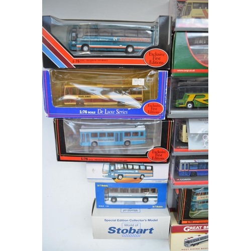 188 - Collection of mostly 1/76 scale bus and coach models to include EFE, Corgi, Atlas etc. Contents most... 