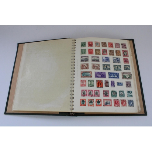 609 - All world stamp album, mostly mounted used, a loose leaf album of mainly GB mint sheets and a box of... 