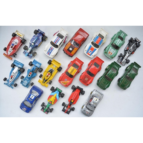 194 - Collection of slot cars for Scalextric to include 5 boxed models (a Carrera Ferrari F14 T Raikkonen,... 