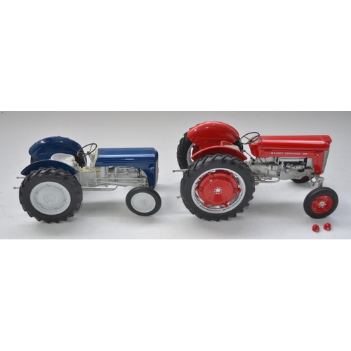 199 - Two 1/16 scale highly detailed diecast model tractors Kings Models Ferguson TE20 Estate Tractor and ... 