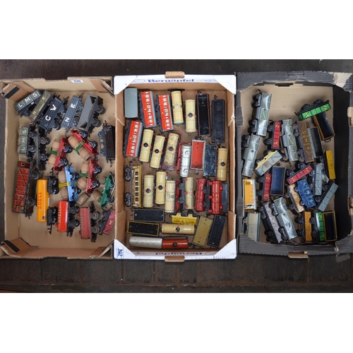 203 - Collection of vintage tin plate O gauge rolling stock incl. Chad Valley, Bing etc. British and Germa... 