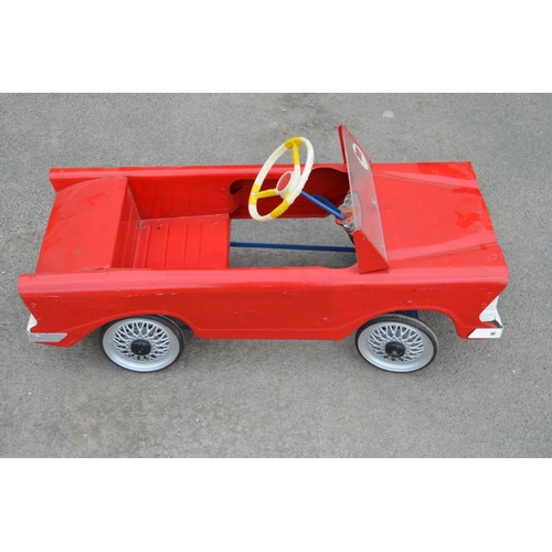 220 - Childs metal pedal car by Tri-ang, L86cm