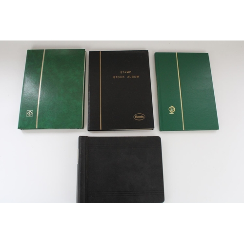 616 - Three stock albums of GB, commonwealth and Guernsey stamps, defin and commems mint and used, and a p... 